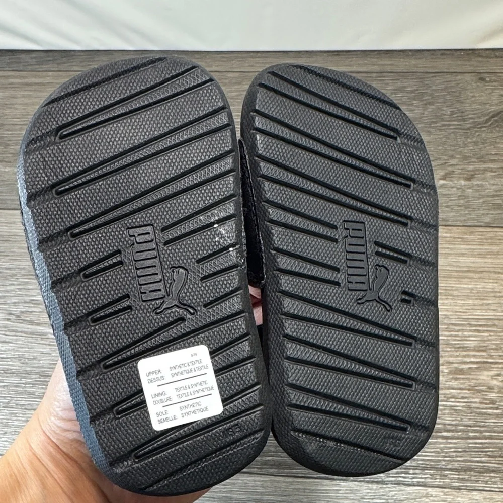 PUMA Unisex Toddler Cool Cat Backstrap Sandal - Black/White, Size 5 C (j170)